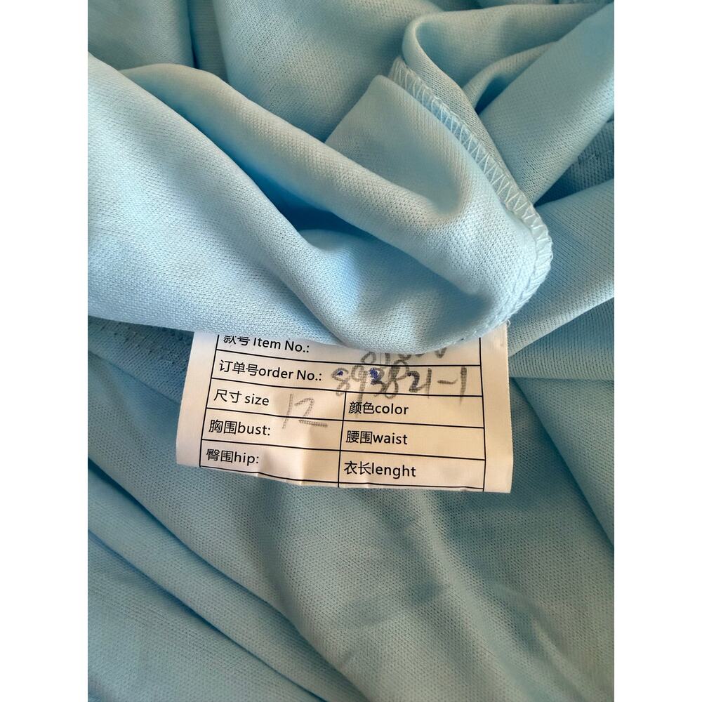 New girls formal flower girl light blue ruffle dress sz 12 - Picture 5 of 5